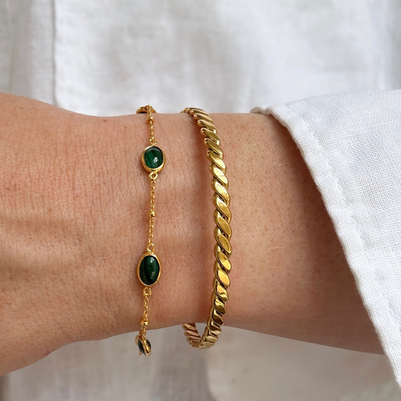 Green Dot Armbånd Guldbelagt