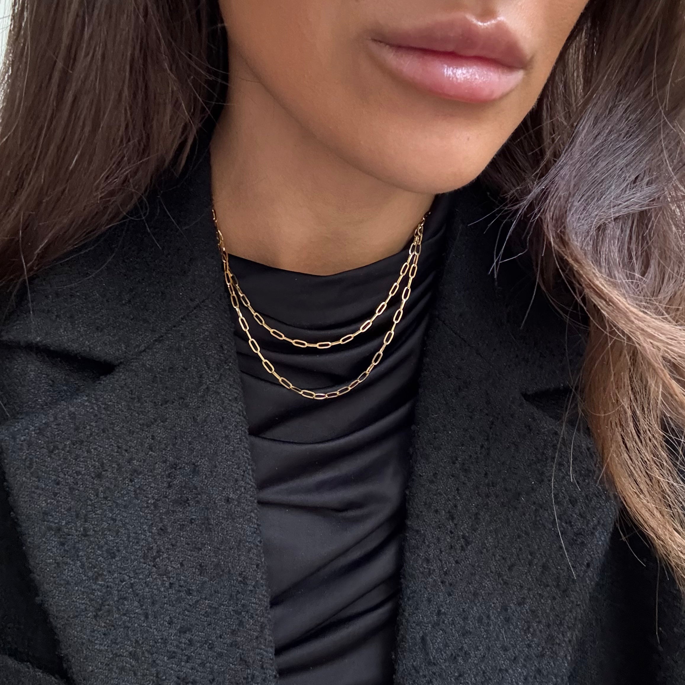 Paperclip Halskæde Guldbelagt