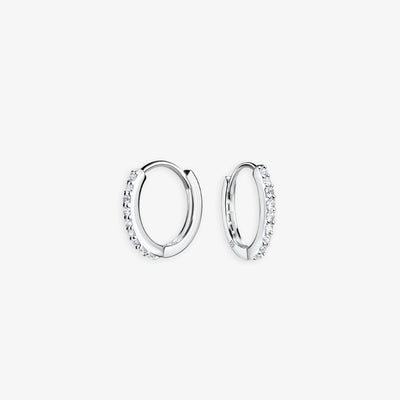 Krystal Creoler 14 mm Øreringe Sølv