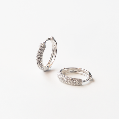 Krystal Hoop Ørering Sølv