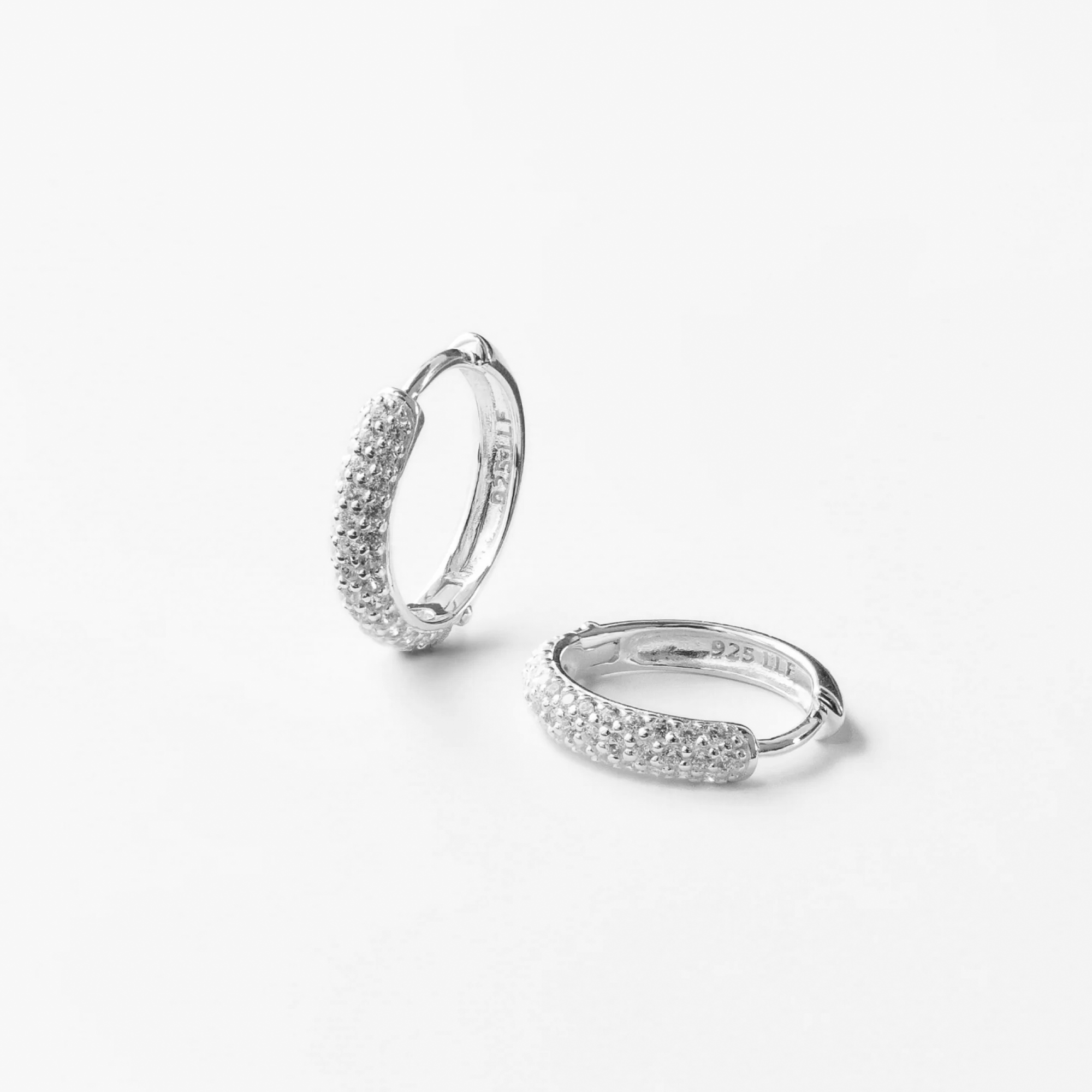 Krystal Hoops Sølv