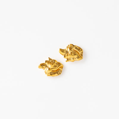 Melted Stud Øreringe Guldbelagt