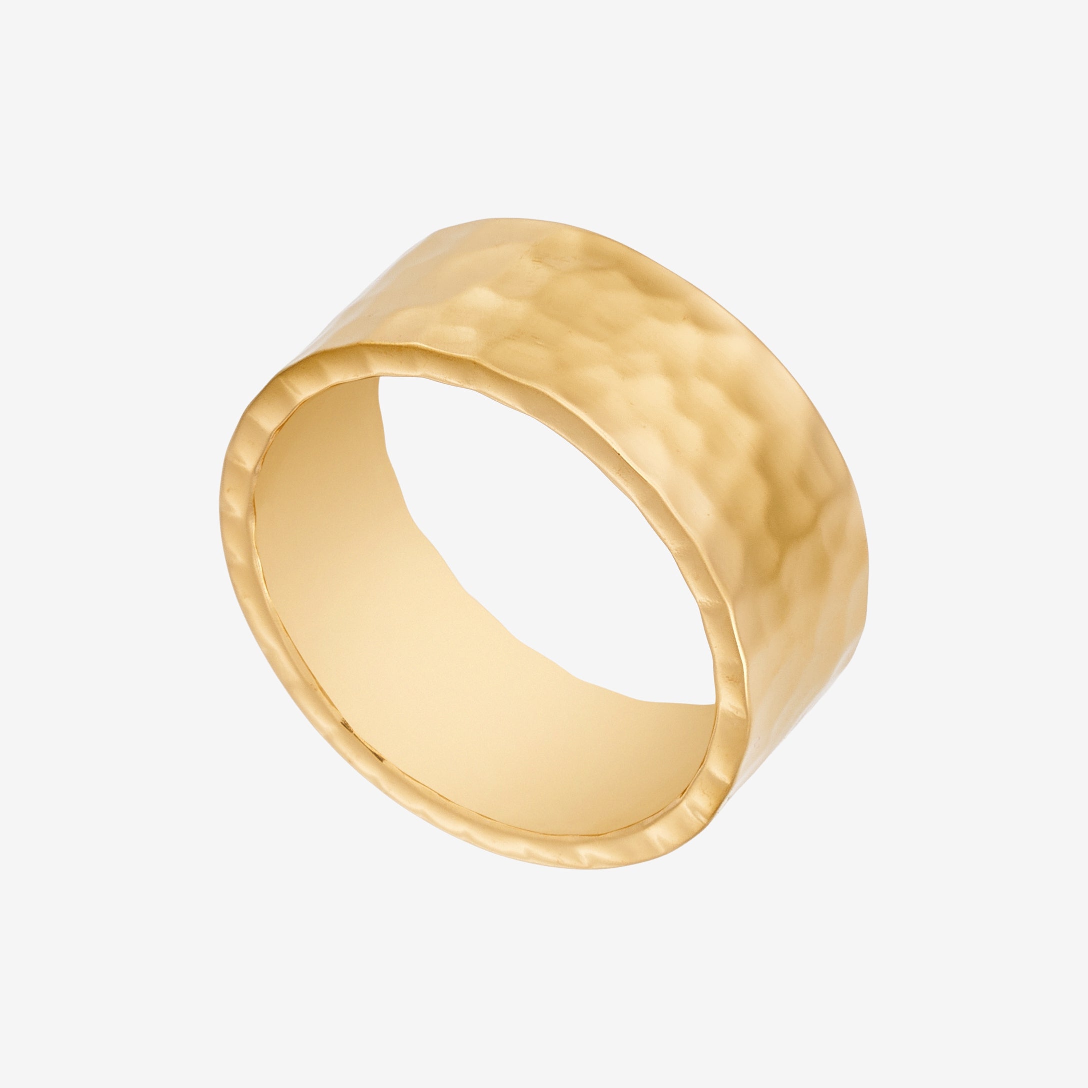 Hamret Chunky Ring 18K Guldbelagt