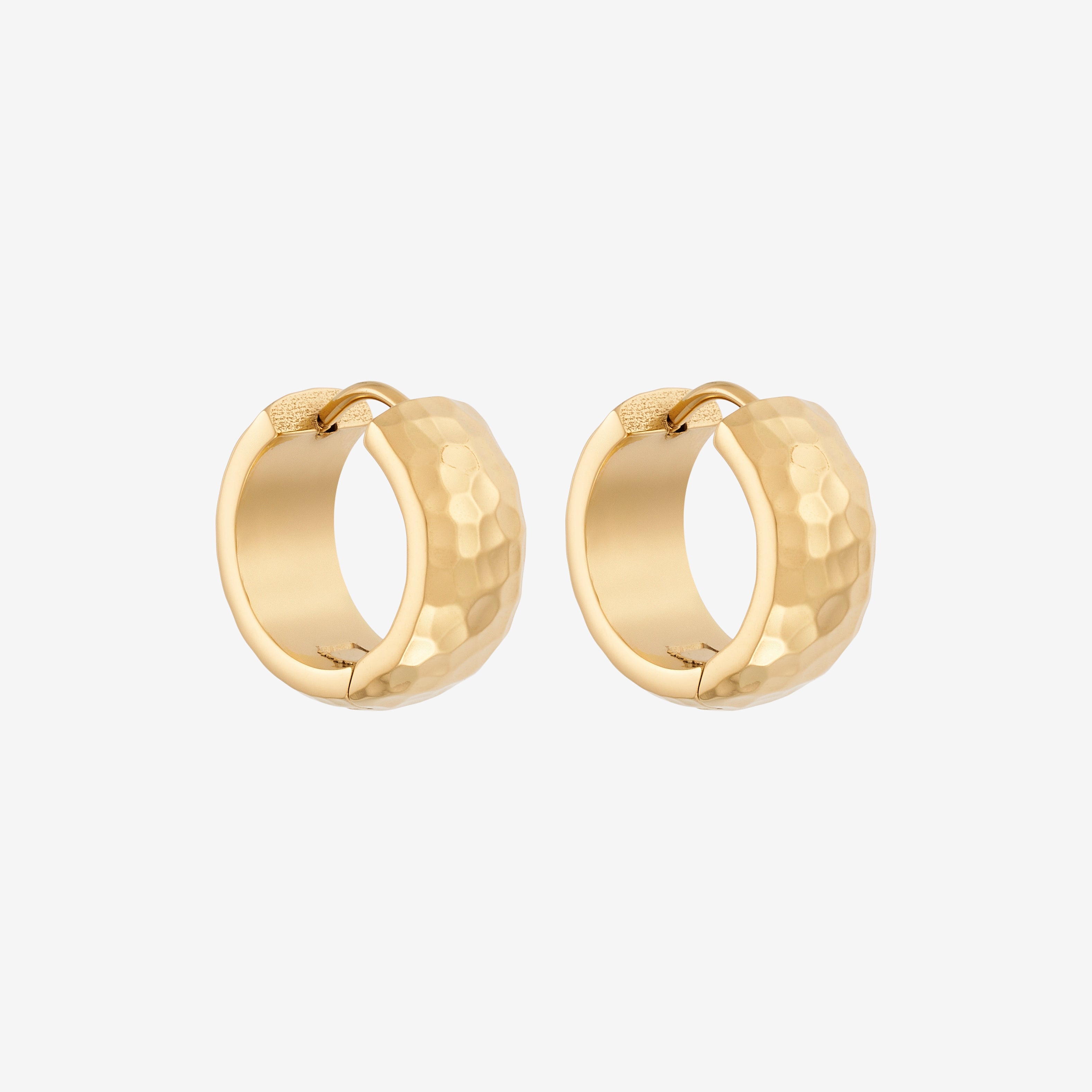 Hamret Chunky Hoops 18K Guldbelagt