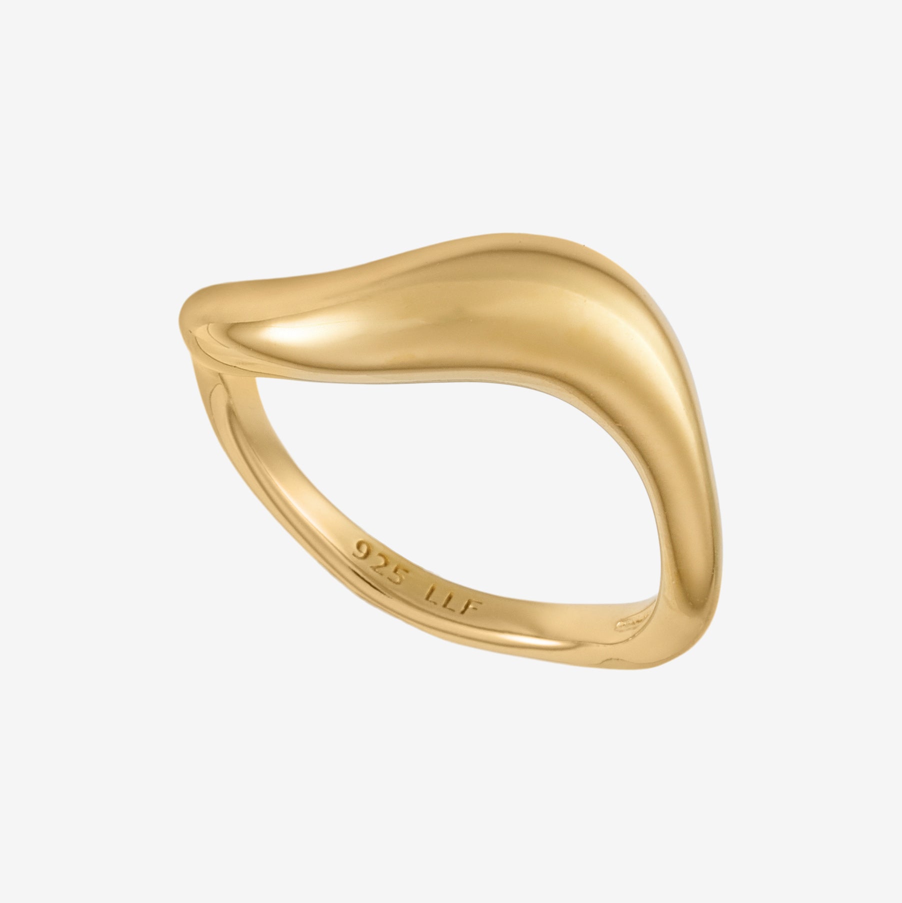 18K Guldbelagt Ekko Wave Chunky Ring