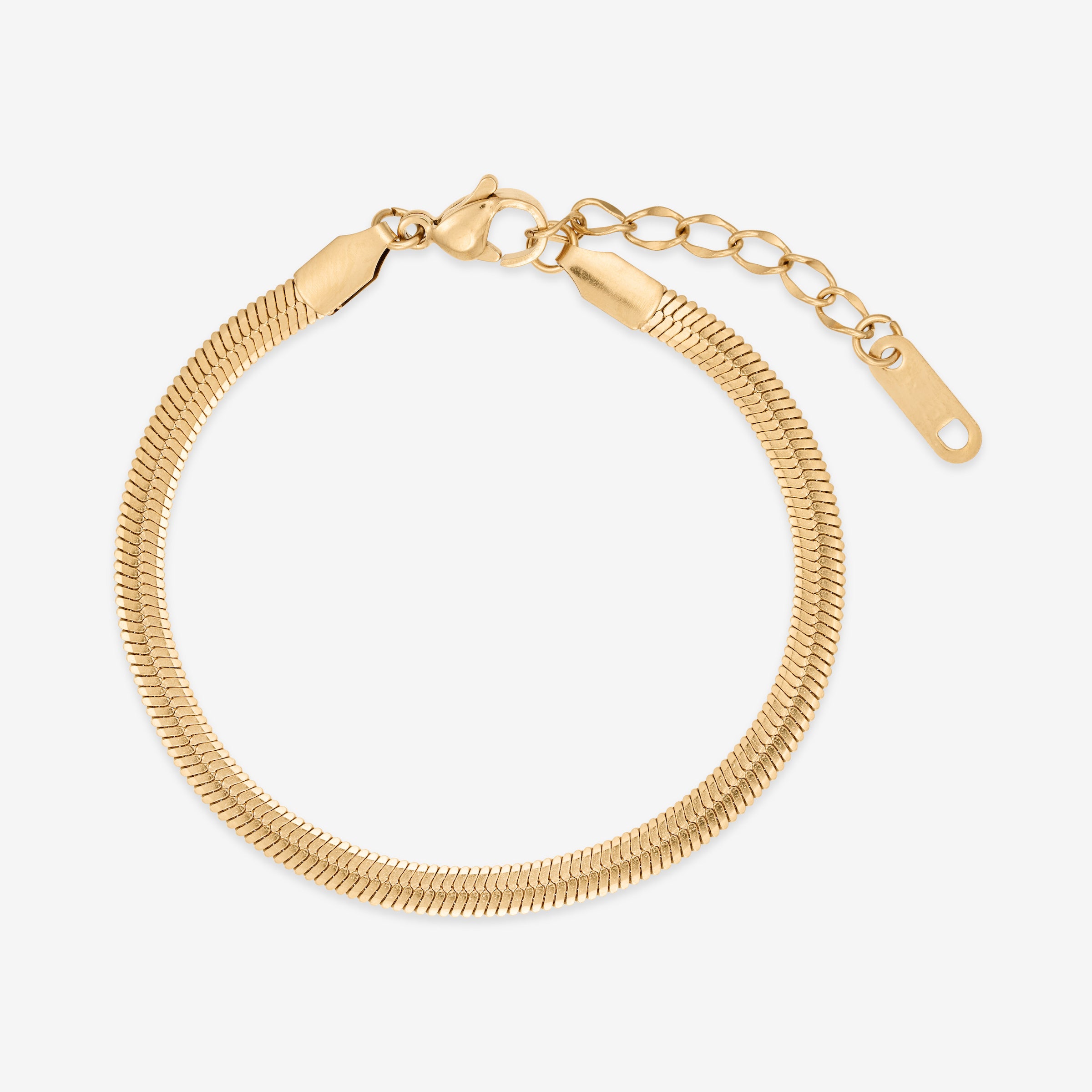 Flad Slange Armbånd 18K Guldbelagt