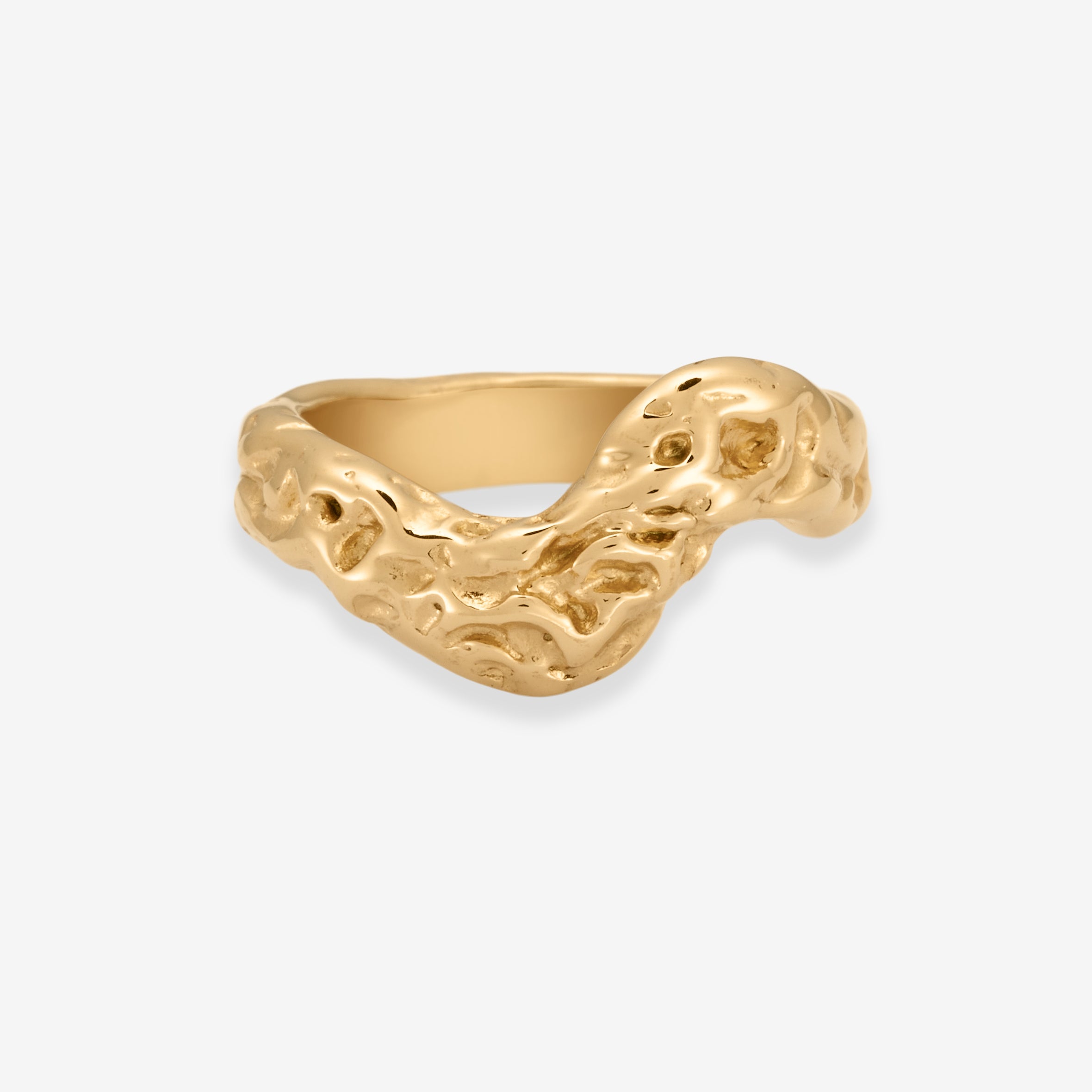 Melted Thick Ring 18K Guldbelagt