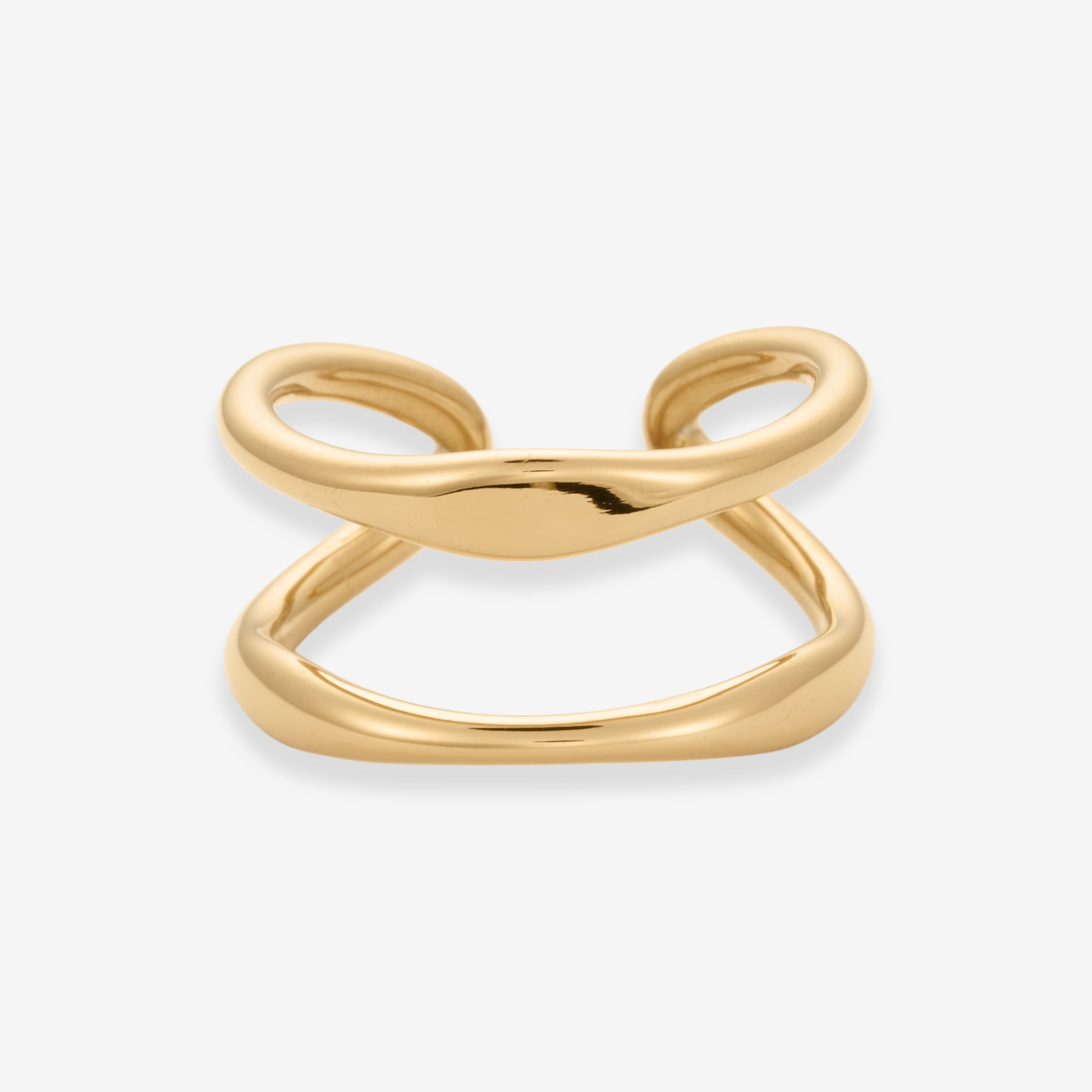 Dobbelt Wave Ring 18K Guldbelagt