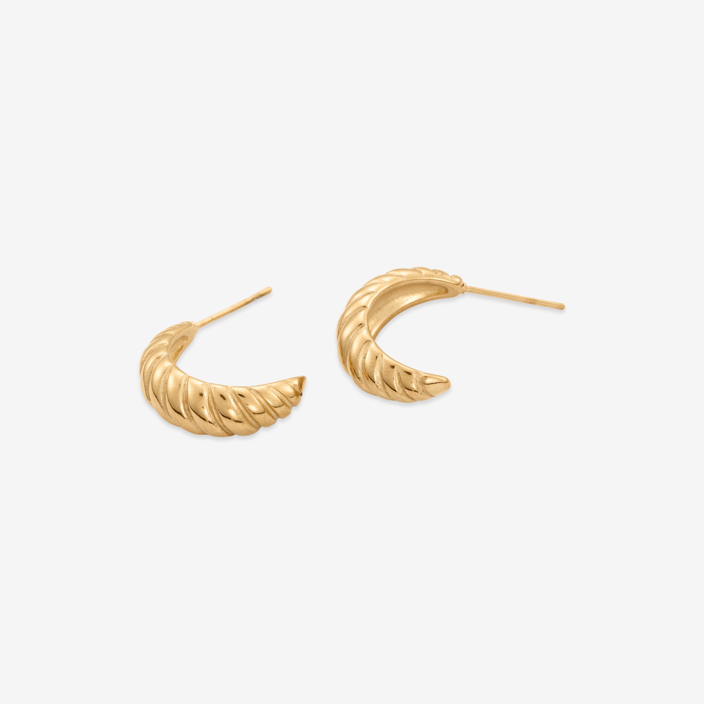 Twisted Dome Hoops 18K Guldbelagt