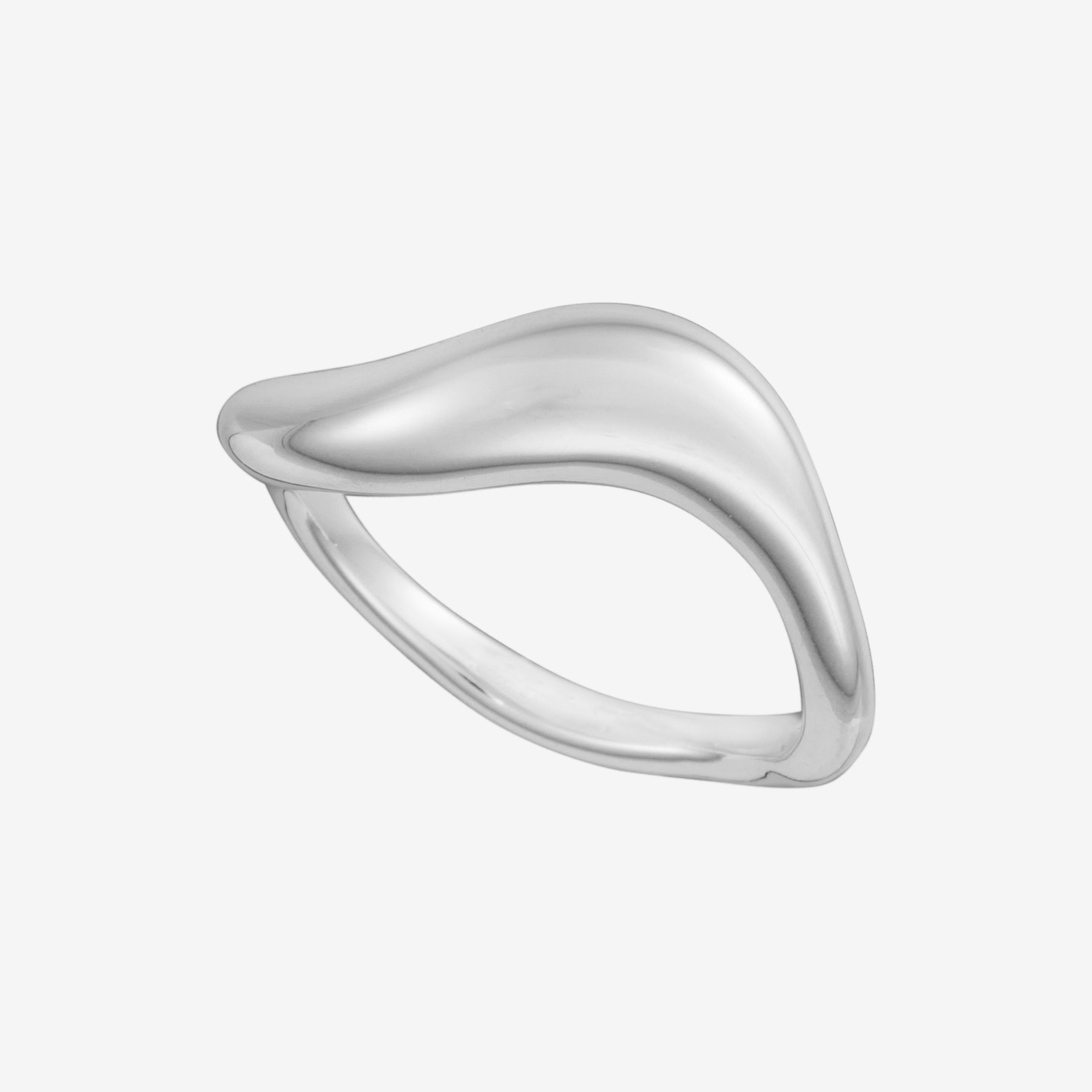 Ekko Wave Chunky Ring 925 Sølv