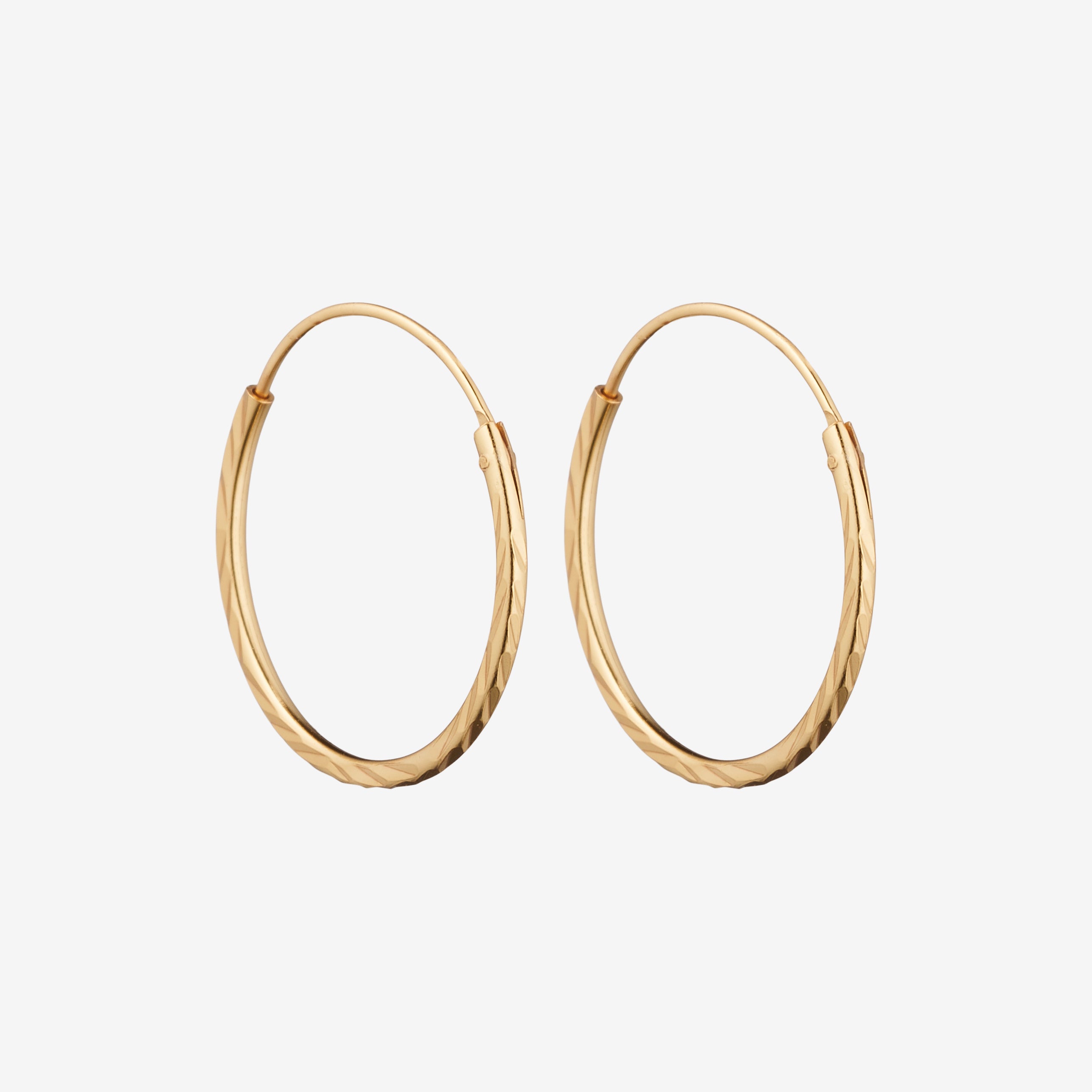 Diamond Cut Hoops 14K Guldbelagt 18 mm