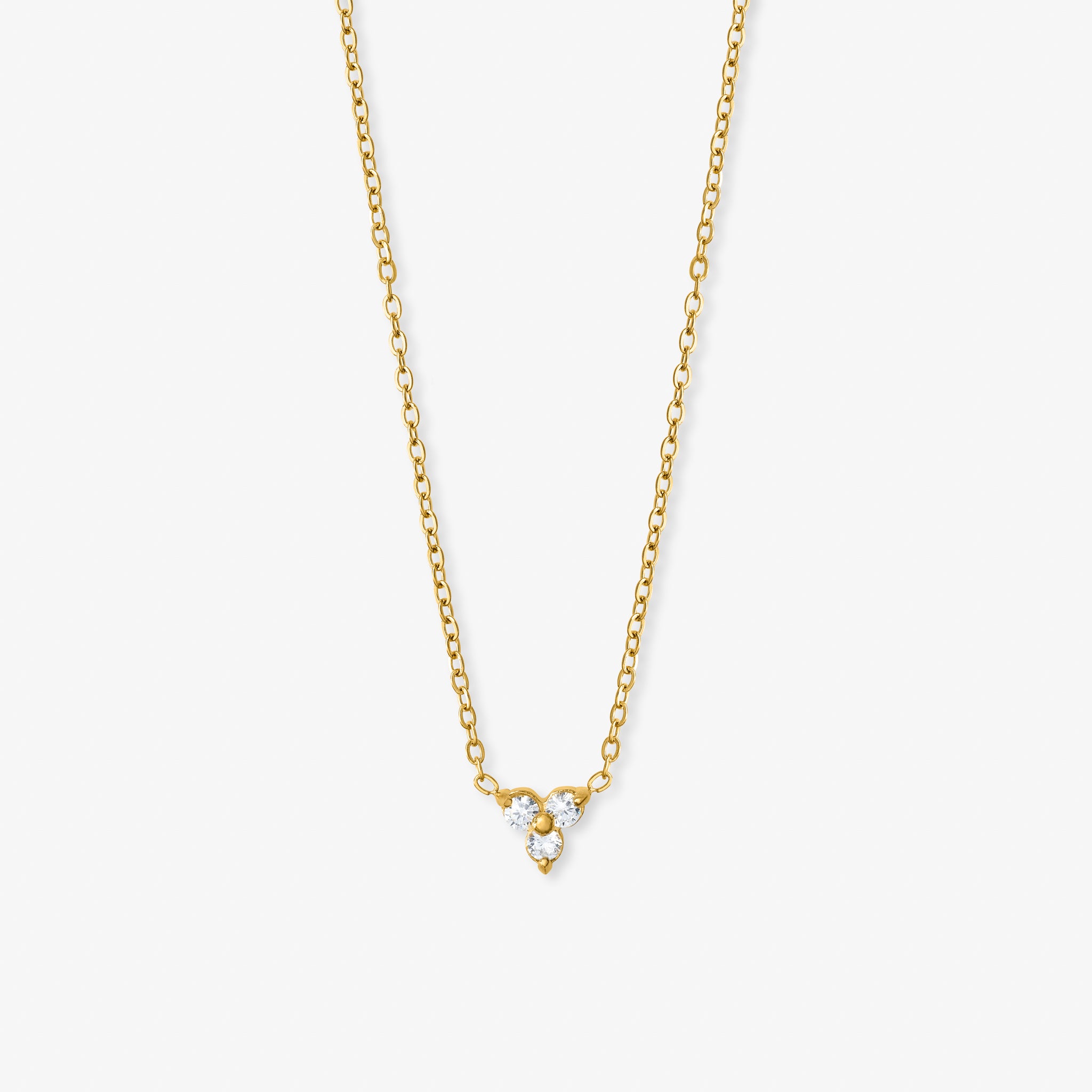 Trinity Krystal Halskæde Guldbelagt