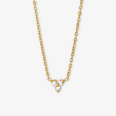 Trinity Krystal Halskæde Guldbelagt