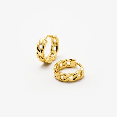 Chain Hoops Øreringe Guldbelagt