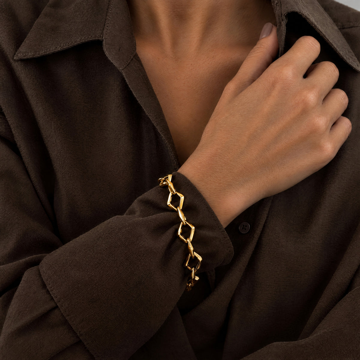 Chunky Armbånd Guldbelagt