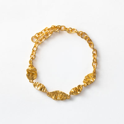 Chunky Melted Armbånd Guldbelagt