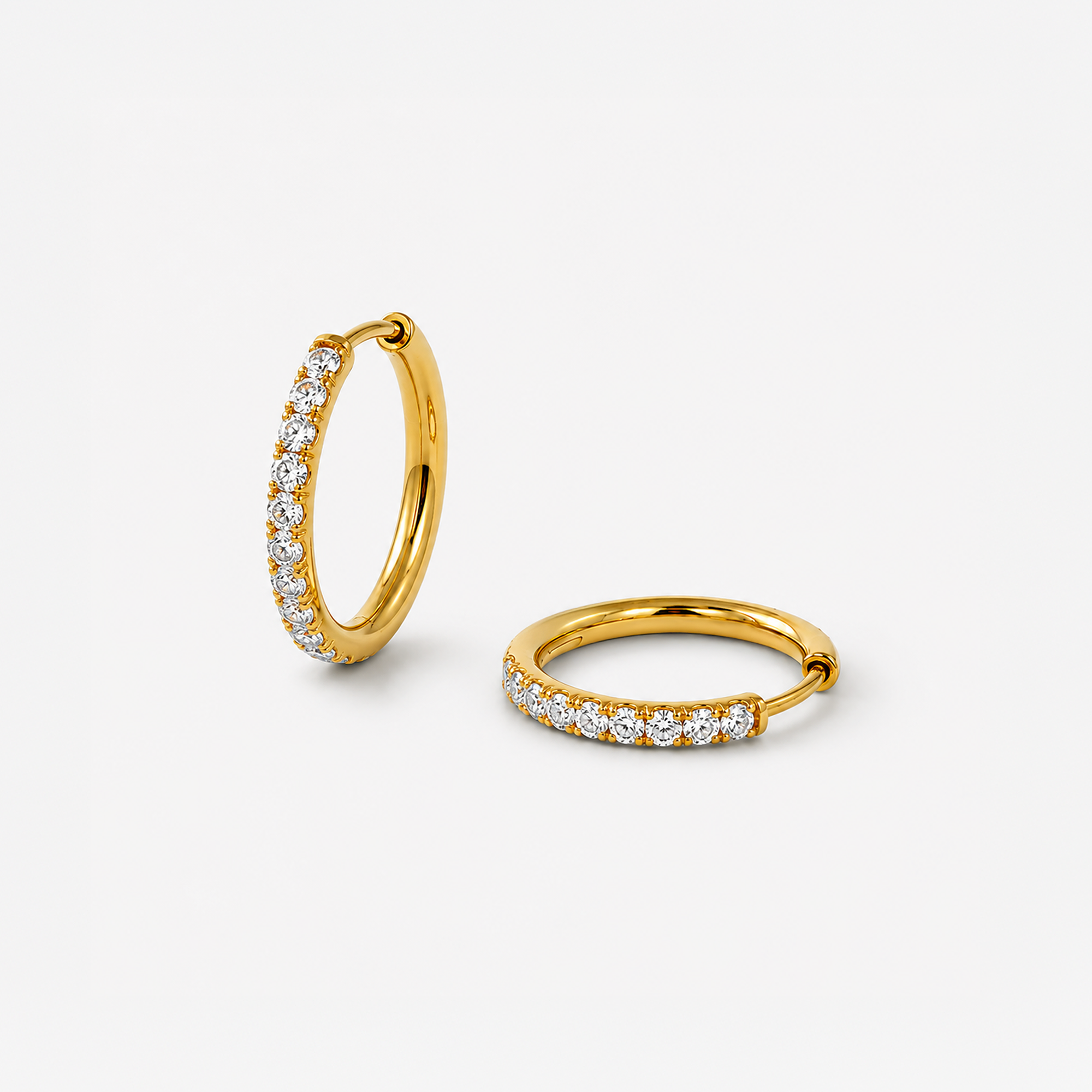 Krystal Øreringe 18K Guldbelagt 18mm