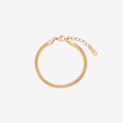Flad Slange Armbånd Guldbelagt