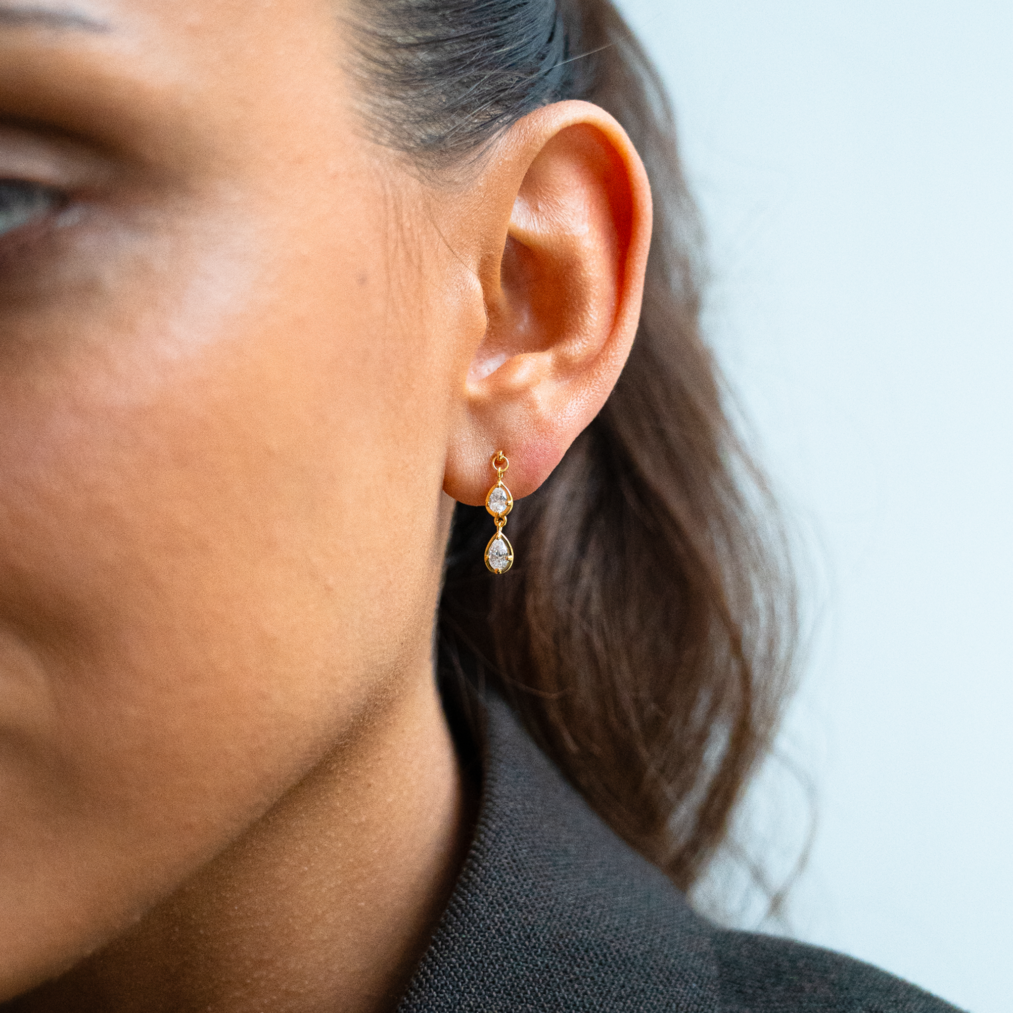 Mirror Stud Guldbelagt