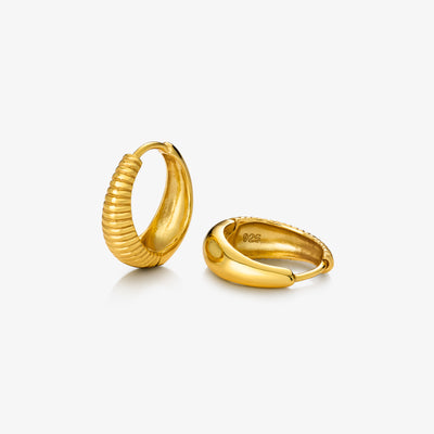Hoop Huggie Ørering Guldbelagt