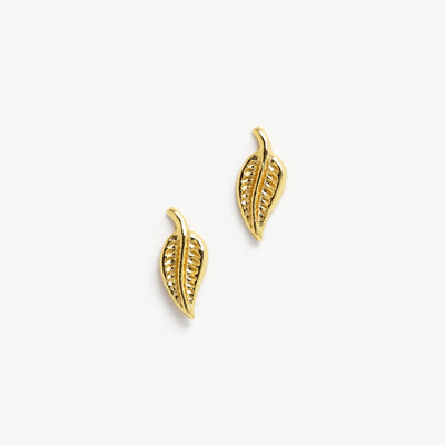 Leaf Stud Øreringe Guldbelagt 