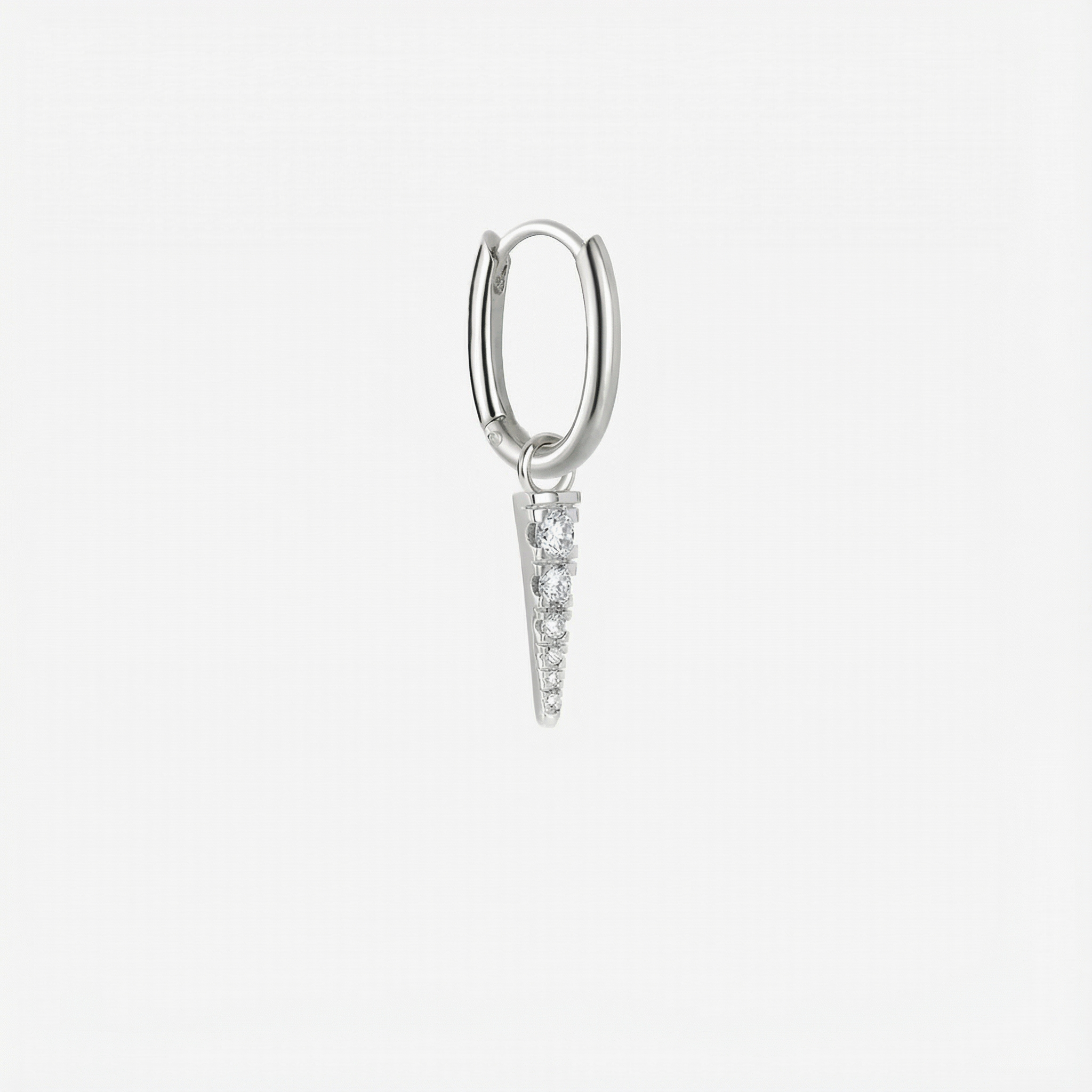 Essential Hoop og Edge Krystal Drop Sølvbelagt