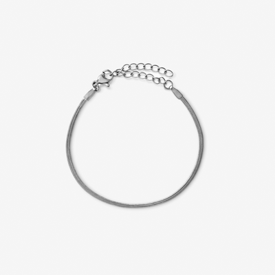 Flad Slange Armbånd 2mm Sølvbelagt