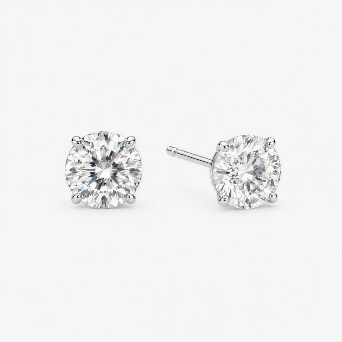 Solitaire Krystal Stud Sølvfarvet