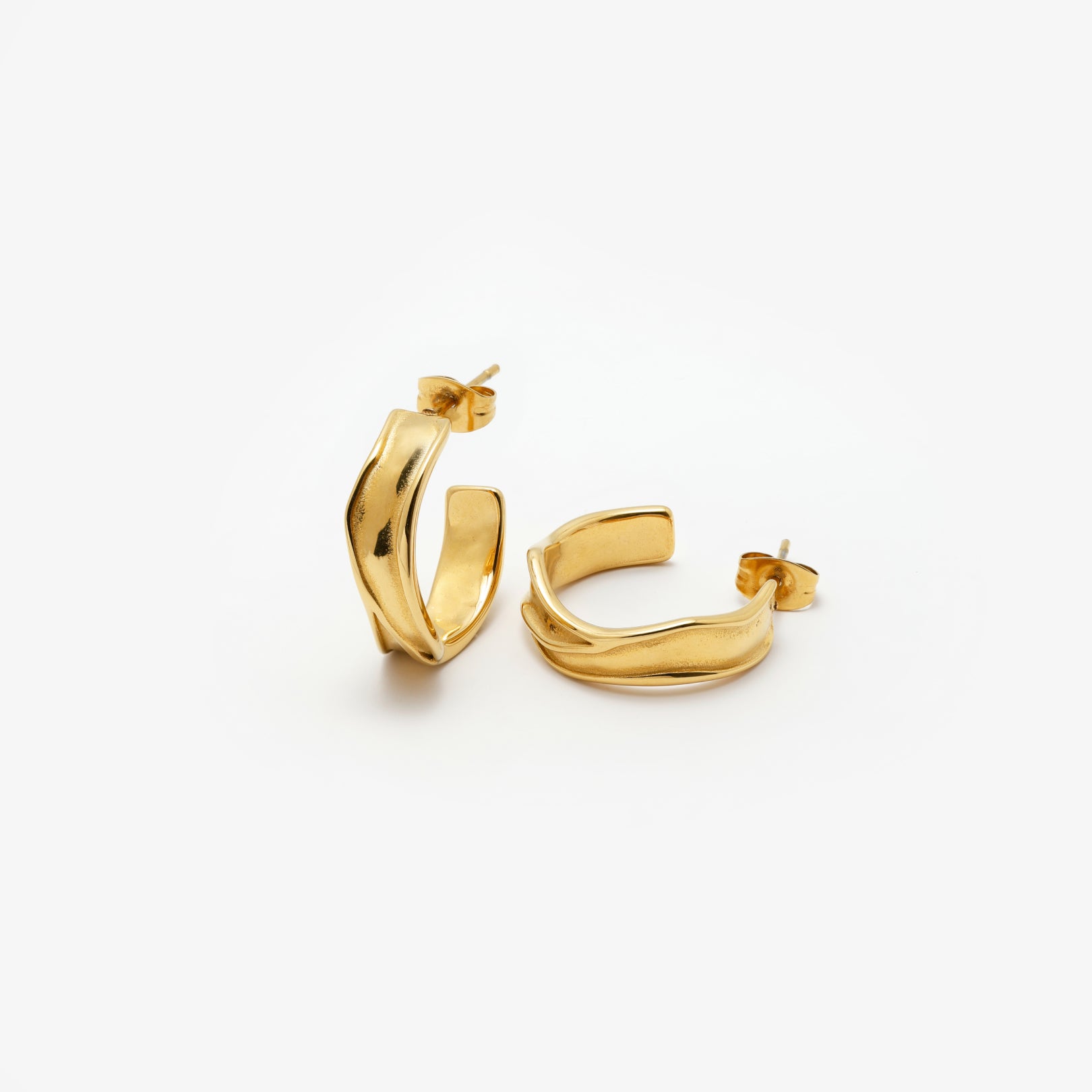 Vredet Chunky Hoops Øreringe Guldbelagt