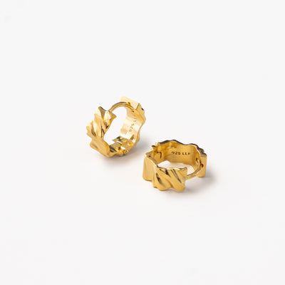 Wave Twist Hoop 12 mm Guldbelagt