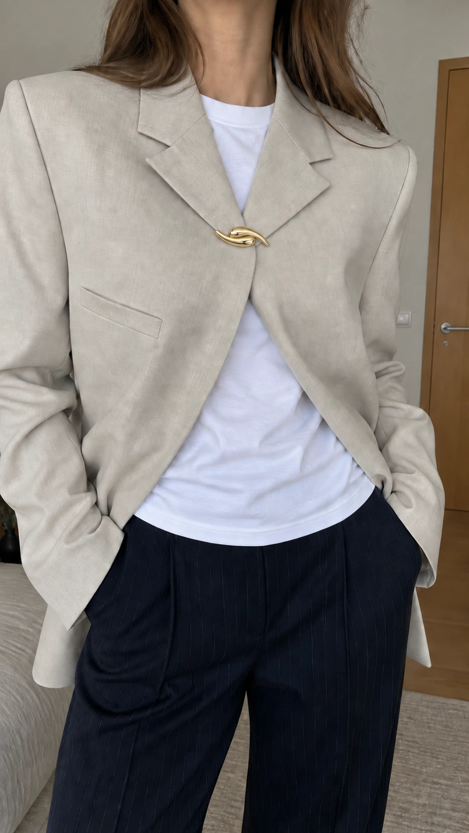 Mercury Broche Guldbelagt — Luk din blazer
